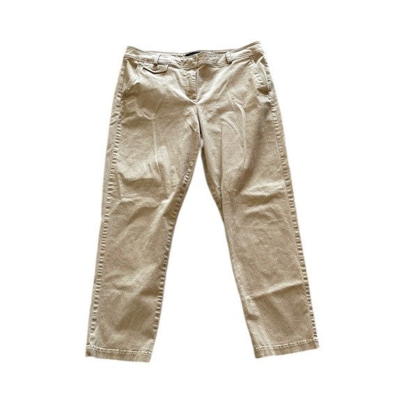Talbots Signature Beige Khaki Straight Leg Mid Rise Pants Women’s 14 - Picture 1 of 11